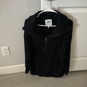 Aerie Black Zip-Up Sweater